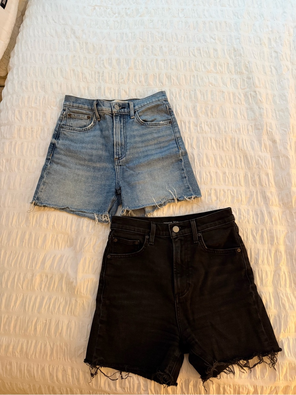 Denim forum size 24 Arlo shorts.